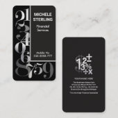 Kreative Silber-Zahlen Buchführung Visitenkarte (Vorne/Hinten)