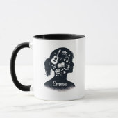 Kreative Silhouette des Geistes | Personalisierte Tasse (Links)