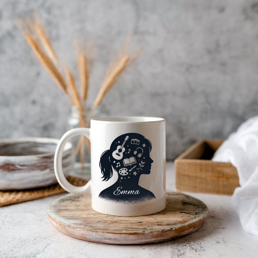 Kreative Silhouette des Geistes | Personalisierte Tasse