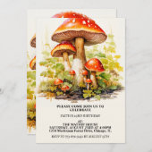 Kreative Sprouting Pilze Kunst Geburtstagsparty Einladung (Vorne/Hinten)