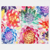 Kreative Sukkuläre Pflanze Künstlerische Wasserfar Fleecedecke (Vorderseite (Horizontal))