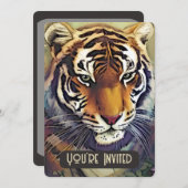 Kreative Tiger-Einladung mit QR-Code Einladung (Vorne/Hinten)