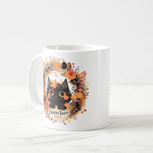 Kreative Touch - Herbstkatzkatze Kaffeetasse (Vorderseite Links)