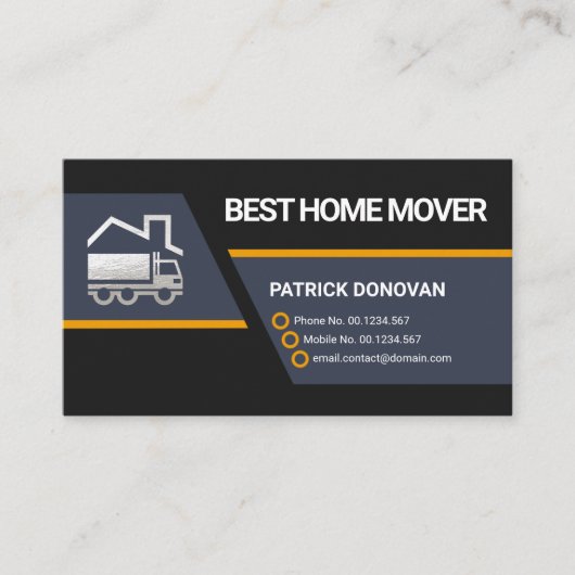 Kreative Trapeziumblöcke Silber bewegender LKW Visitenkarte (Vorderseite)