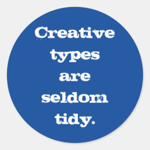 Kreative Typen sind selten tidy Aufkleber (blau)