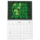Kreative Typografie Alphabet Monate 2012 Kalender (Mär 2027)