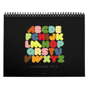 Kreative Typografie Alphabet Monate 2012 Kalender