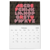 Kreative Typografie Alphabet Monate 2012 Kalender (Feb 2026)