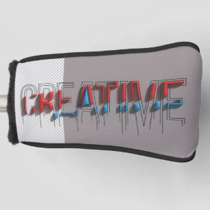 Kreative Typografie Golfabdeckung in Urban Rot Bla Golf Headcover