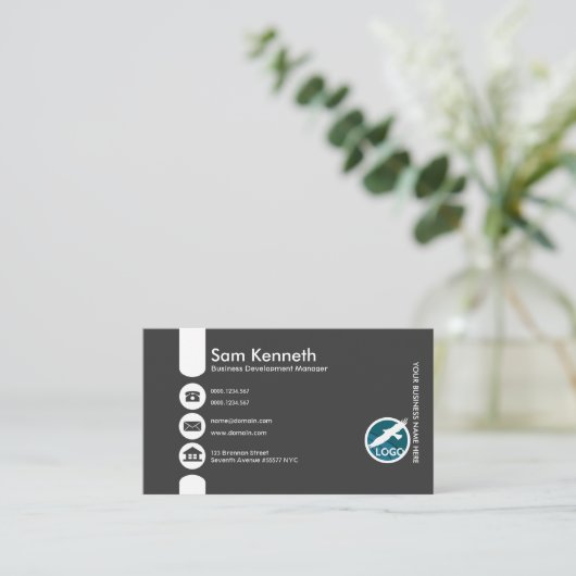 Kreative Überformatknopf-geschäftliche Entwicklung Visitenkarte (Stehend Vorderseite)