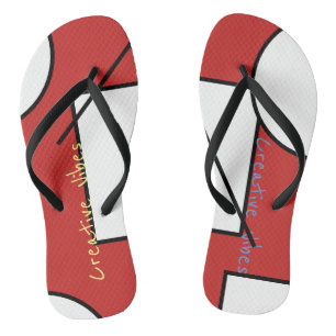 Kreative Vibes Abstrakte Kunst Flip Flops Badesandalen