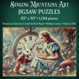 Kreative Vintage-Alice-&-Weißer-Hase-Fantasie-Kuns Puzzle