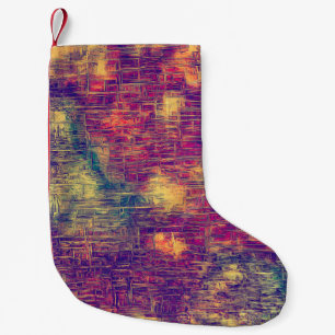 Kreative Vintage Oberflächenstruktur, naher Grunge Kleiner Weihnachtsstrumpf