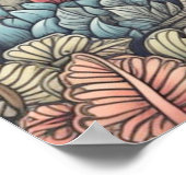 Kreative Vintage Pilzwälder Poster (Ecke)