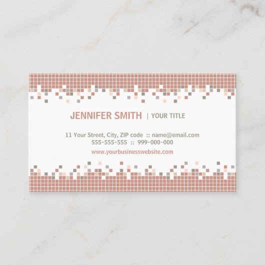 Kreative Visitenkarte des Pixel-Handwerks (Vorderseite)