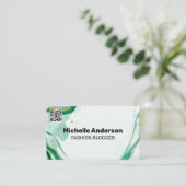 Kreative Wasserfarben Kunst | QR-Code-Visitenkarte Visitenkarte (Stehend Vorderseite)