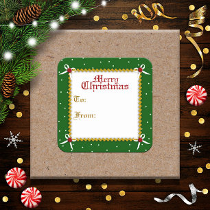 Kreative Weihnachts-Geschenkanhänger-Aufkleber Quadratischer Aufkleber