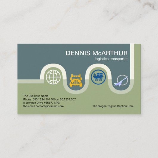 Kreative Windung Road Map Logistic Art Icons Visitenkarte (Vorderseite)