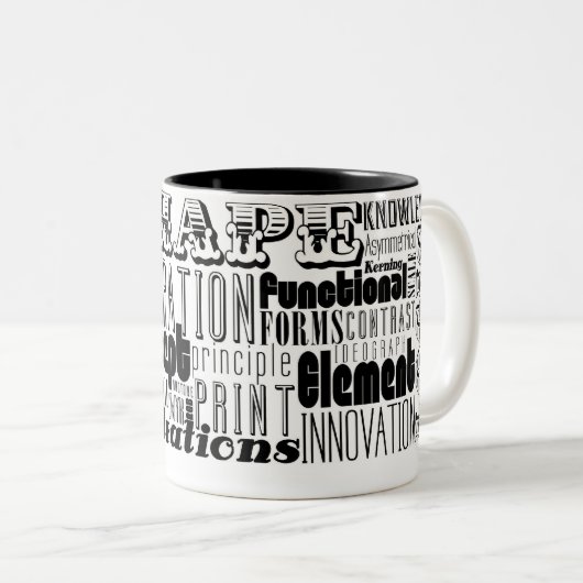 Kreative Wörter Zweifarbige Tasse (VorderseiteRechts)