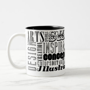 Kreative Wörter Zweifarbige Tasse
