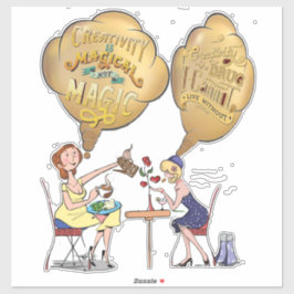 Kreative Zauberzeit mit Freunden Aufkleber