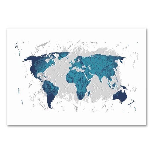 Kreative zeichnend Weltkarte Tischnummer (Vorderseite)