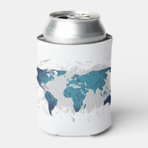 Kreative zeichnende Karte der Welt Dosenkühler