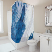 Kreativer abstrakter handgemalter Hintergrund, Wal Duschvorhang (Beispiel)