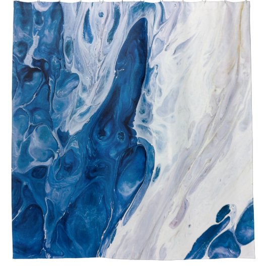 Kreativer abstrakter handgemalter Hintergrund, Wal Duschvorhang (Vorderseite)