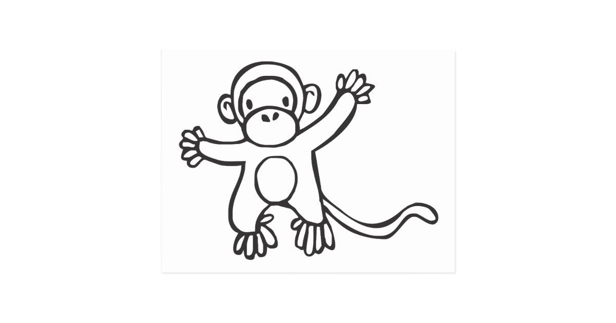 Kreativer Affe beim Skizze-Zeichnen Postkarte | Zazzle