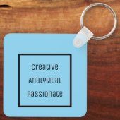 Kreativer, analytischer, leidenschaftlicher Acryli Schlüsselanhänger (Rückseite)