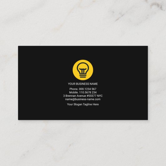 kreativer, blauer Stromaggregat Visitenkarte (Rückseite)