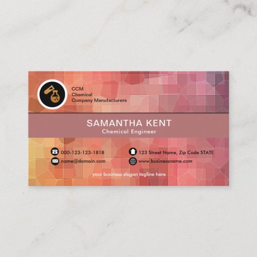 Kreativer bunter Polygon-Molekül-Chemiker Visitenkarte (Vorderseite)