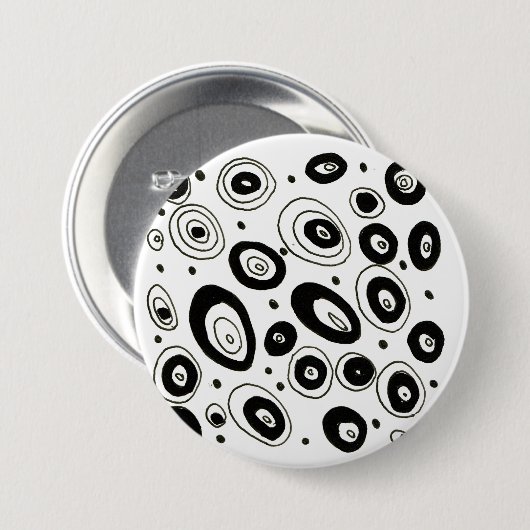 Kreativer Designerknopf: Schwarzweiss Button (Vorne & Hinten)