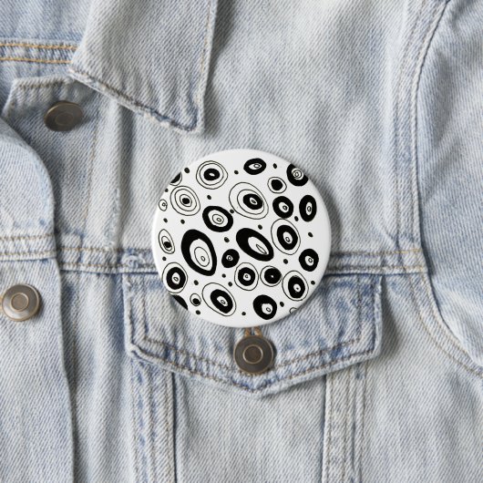 Kreativer Designerknopf: Schwarzweiss Button (Beispiel)