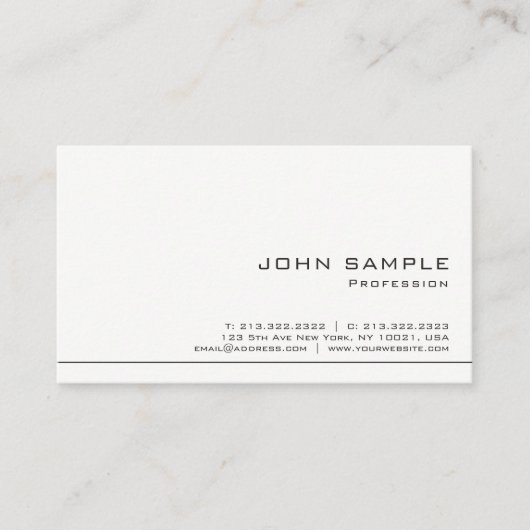 Kreativer einfacher beruflicher moderner weißer visitenkarte (Vorderseite)