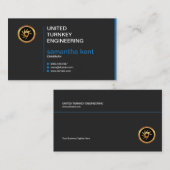 Kreativer eleganter einfacher Retro blauer Visitenkarte (Vorne/Hinten)