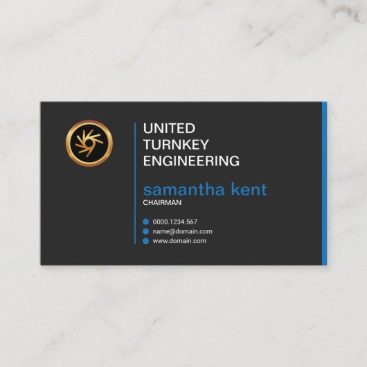 Kreativer eleganter einfacher Retro blauer Visitenkarte (Vorderseite)