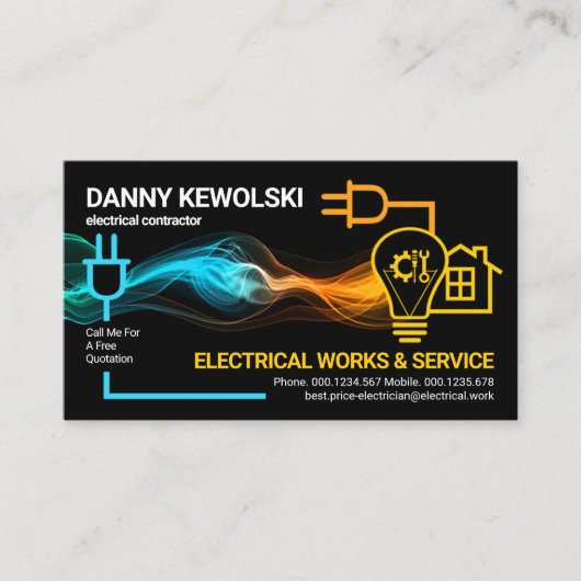 Kreativer elektrischer Blitzableiter-Power Visitenkarte (Vorderseite)