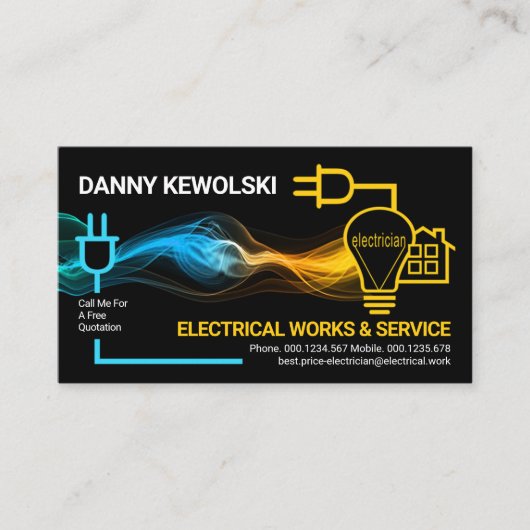 Kreativer elektrischer Blitzableiter-Power Visitenkarte (Vorderseite)