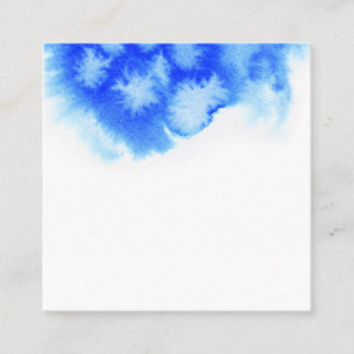 Kreativer Entwurf der blauen Wasserfarbe Quadratische Visitenkarte