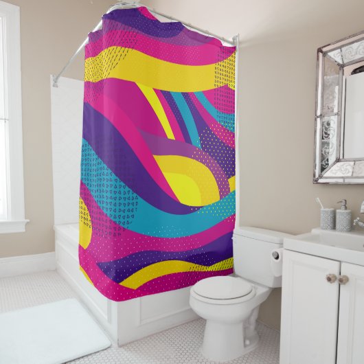 Kreativer geometrischer, farbenfroher Hintergrund Duschvorhang (Beispiel)