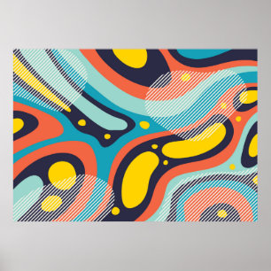Kreativer geometrischer farbiger Hintergrund mit P Poster