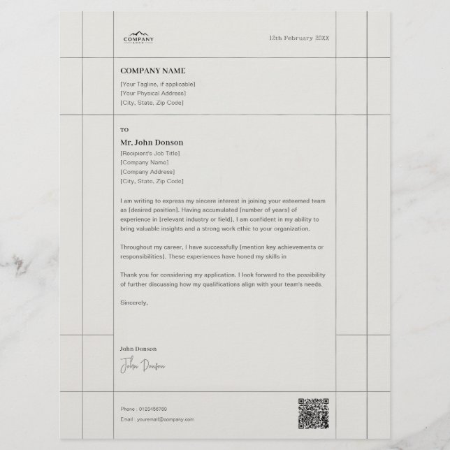 Kreativer Geschäftsbrief mit Briefkopfdesign Briefbogen (Vorderseite)