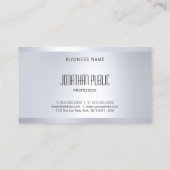 Kreativer Glamour Silver Look Elegant Modernes, Sc Visitenkarte (Rückseite)