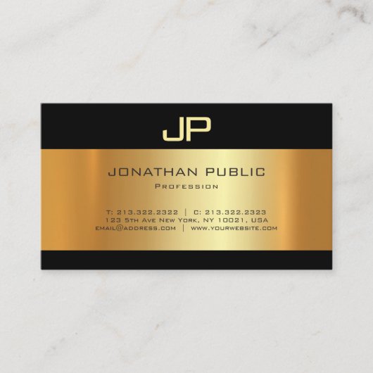 Kreativer Goldlicht-Schatten-moderner ästhetischer Visitenkarte (Vorderseite)