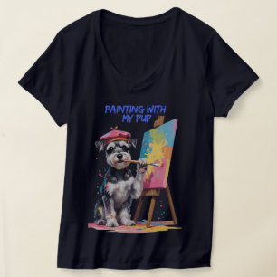 Kreativer Hund – Der künstlerische Zwergschnauzer T-Shirt