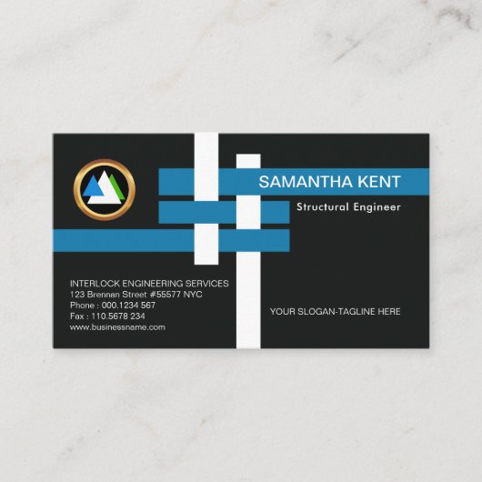 Kreativer ineinander greifenc$ich-strahl verbindet visitenkarte (Vorderseite)