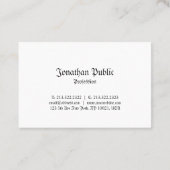 Kreativer klassischer Nostalgischer Look Beruflich Visitenkarte (Rückseite)