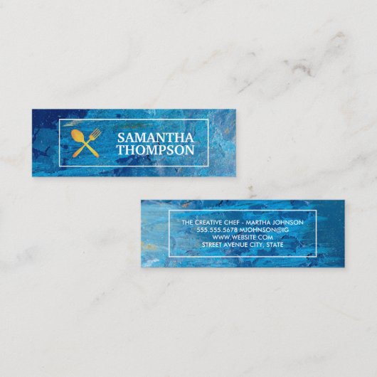 Kreativer Koch | Kochgeschirr | Moderne Kunst Mini Visitenkarte (Vorne/Hinten)